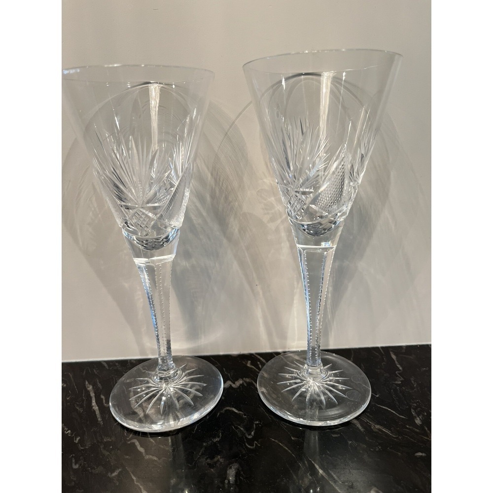 Cut Crystal Wine Glasses - Clear Leaded Crystal Stemware
